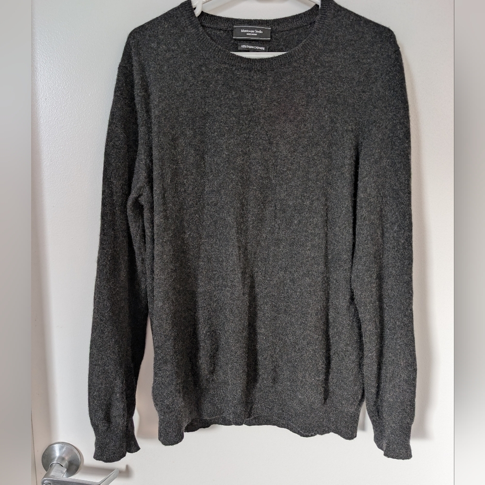 Mantovani Studio 100% Italian Cashmere Size XL Gray